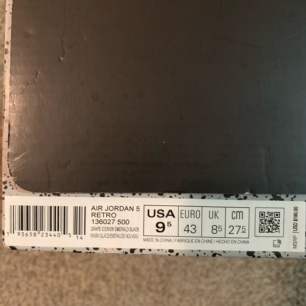 ‼️SOLD‼️Jordan 5 retro “Alternate Grape” - Picture 7 of 7